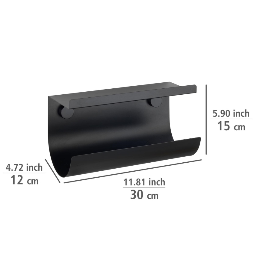 WENKO 71144800 - Portarotolo JET 30x15 cm nero