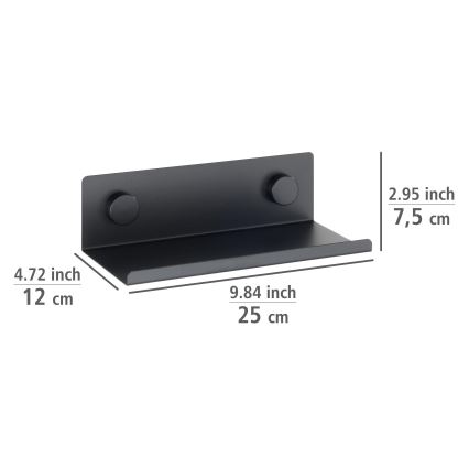 WENKO 71147800 - Mensola JET 25 x 7,5 cm nera
