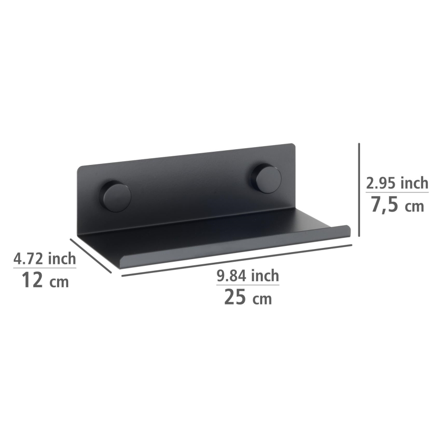 WENKO 71147800 - Mensola JET 25 x 7,5 cm nera