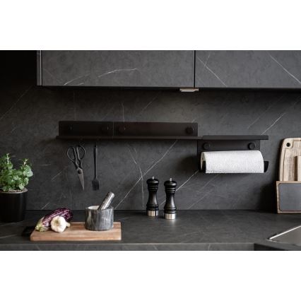 WENKO 71147800 - Mensola JET 25 x 7,5 cm nera