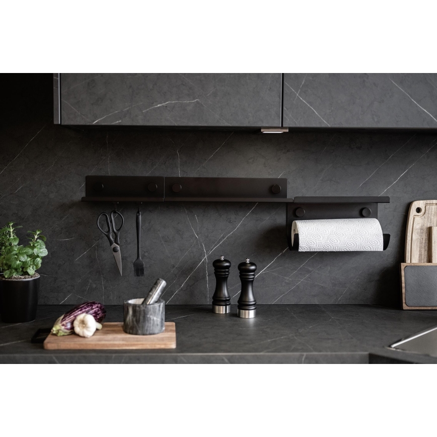 WENKO 71147800 - Mensola JET 25 x 7,5 cm nera