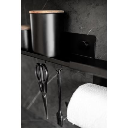 WENKO 71147800 - Mensola JET 25 x 7,5 cm nera