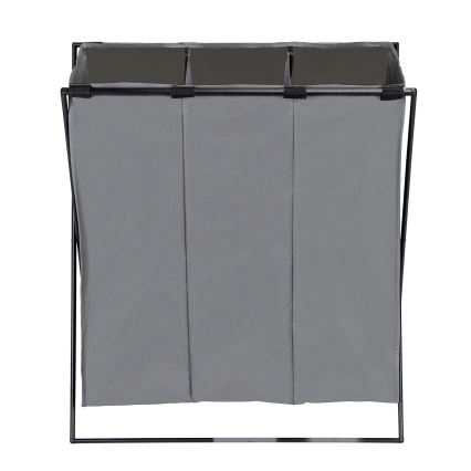 WENKO 71297800 - Cesto porta biancheria TRIO 69x76 cm grigio/nero
