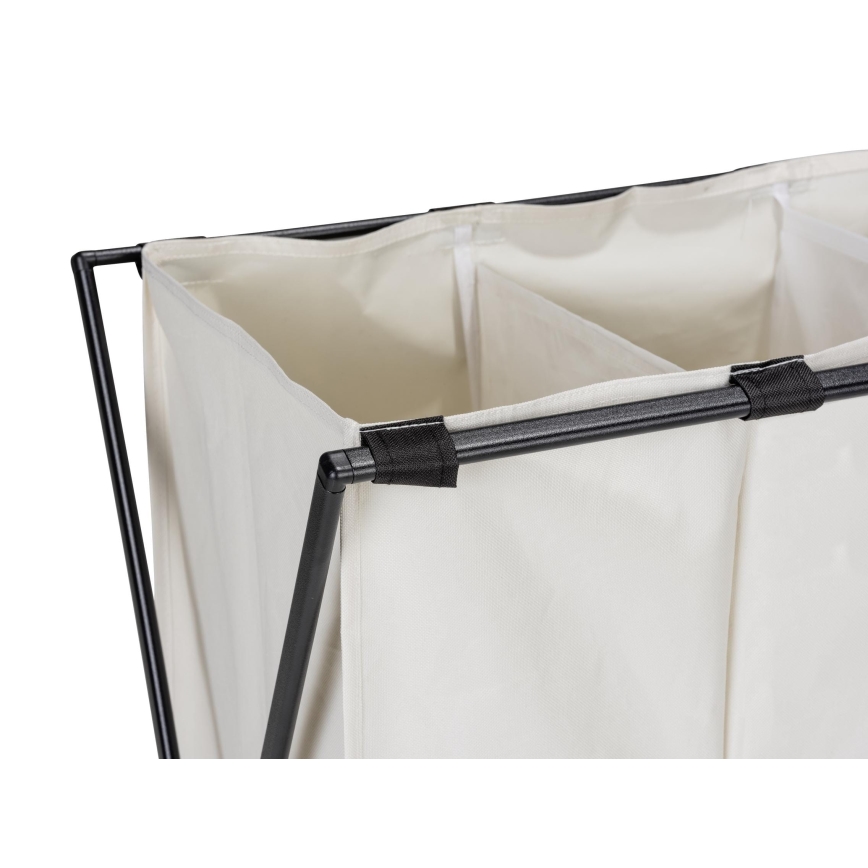 WENKO 71298800 - Cesto portabiancheria TRIO 69x76 cm crema/nero