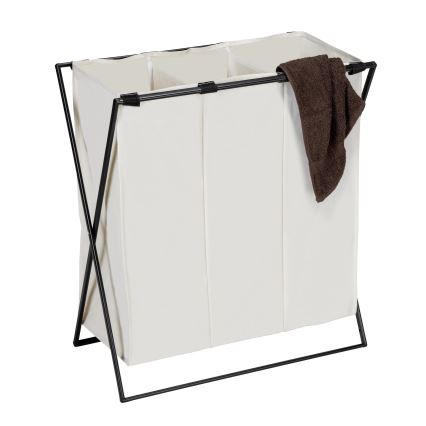 WENKO 71298800 - Cesto portabiancheria TRIO 69x76 cm crema/nero