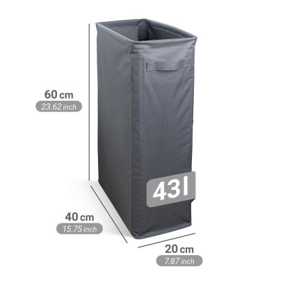 WENKO 71299800 - Cesto portabiancheria SLIM 20x60 cm antracite