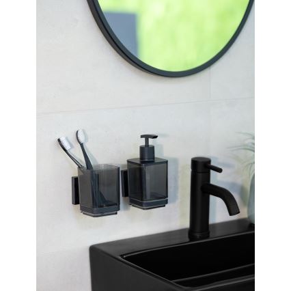 WENKO 71443800 - Bicchiere VACUUM-LOC QUADRO ED 7,5x10 cm nero