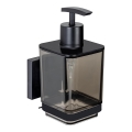 WENKO 71444800 - Dispenser per sapone VACUUM-LOC QUADRO ED 7,5x16 cm nero
