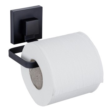 WENKO 71447800 - Porta rotolo per carta igienica VACUUM-LOC QUADRO ED 14x11 cm nero