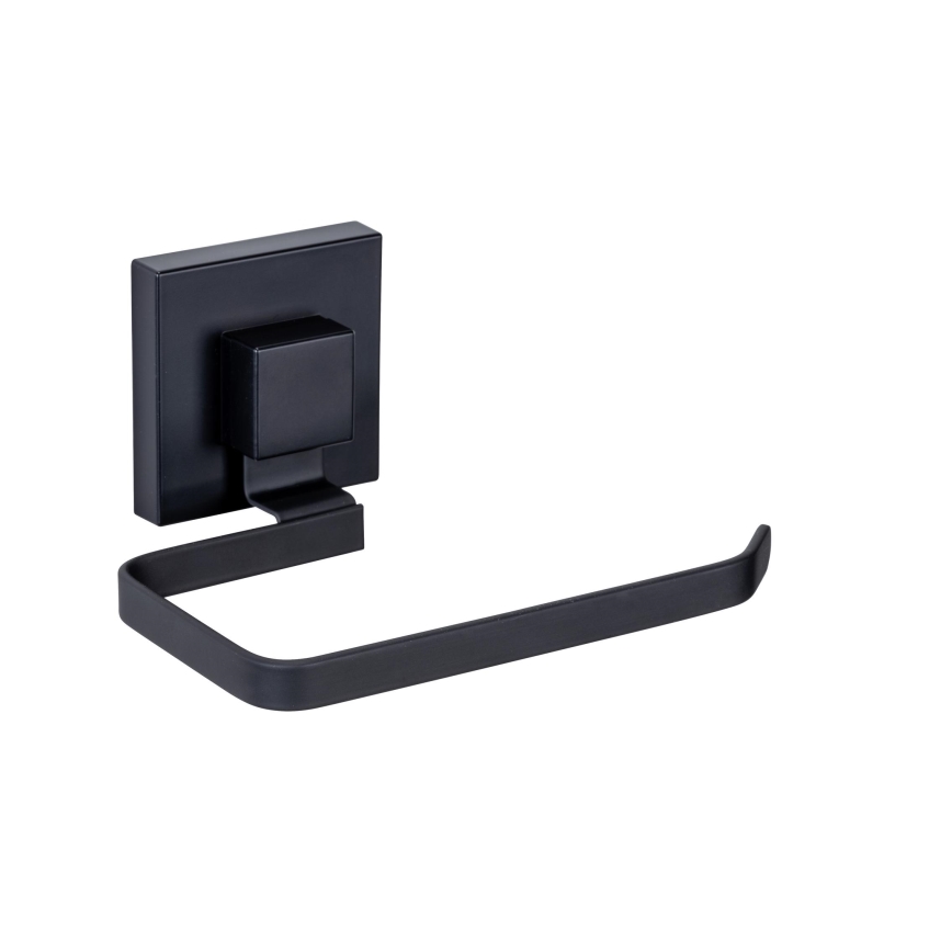 WENKO 71447800 - Porta rotolo per carta igienica VACUUM-LOC QUADRO ED 14x11 cm nero