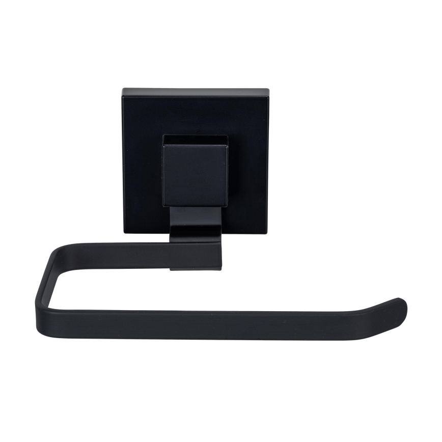 WENKO 71447800 - Porta rotolo per carta igienica VACUUM-LOC QUADRO ED 14x11 cm nero