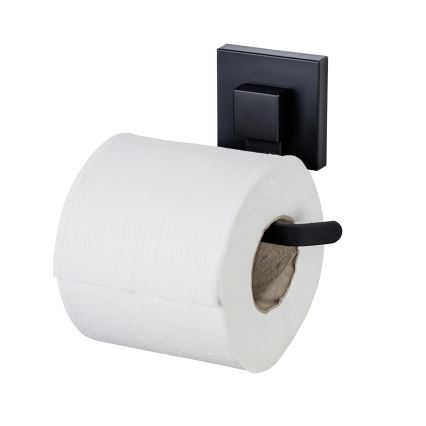 WENKO 71447800 - Porta rotolo per carta igienica VACUUM-LOC QUADRO ED 14x11 cm nero