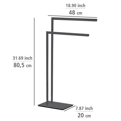 WENKO 71555800 - Porta asciugamani RECCO 48x80,5 cm nero