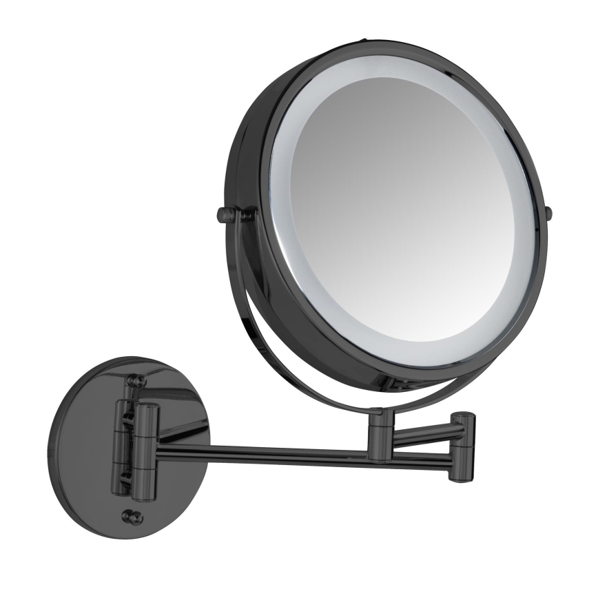 WENKO 71559800 - Specchio POWER-LOC 25,5x32 cm nero