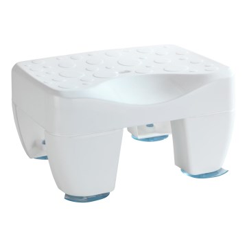 WENKO 73361100 - Sgabello da vasca SECURA 40 x 31 cm, bianco/trasparente