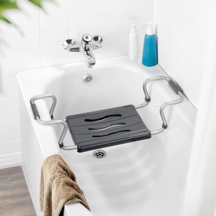 WENKO 73392500-Sedile Sicurezza in bagno 26x18 cm argento/antracite