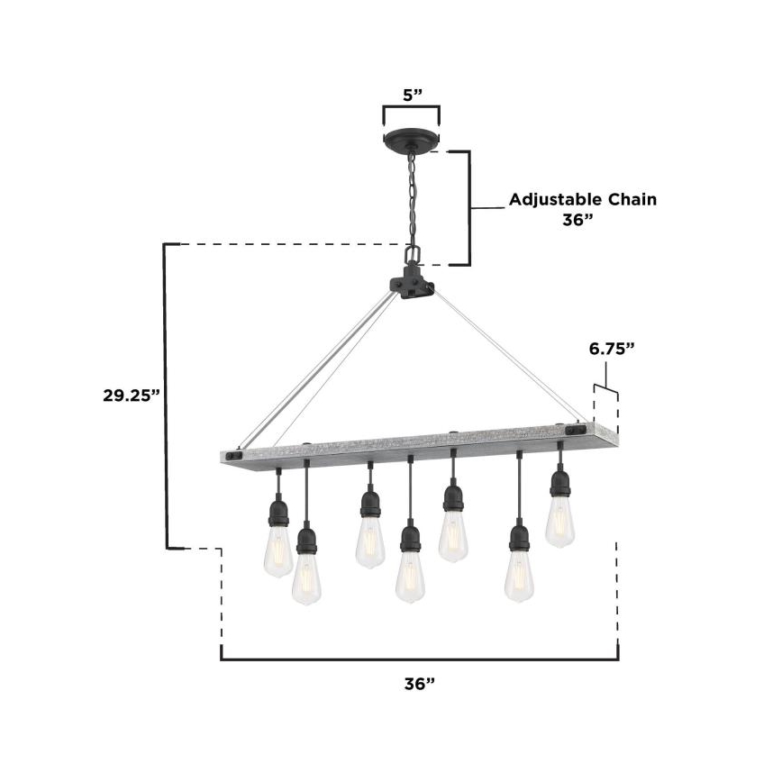 Westinghouse 6116440 - Lampadario a catena ASHWOOD 7xE27/60W/230V