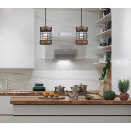 Westinghouse 61179 - Lampadario a sospensione su cavo LANGSTON 1xE27/60W/230V Ø 19 cm barnwood