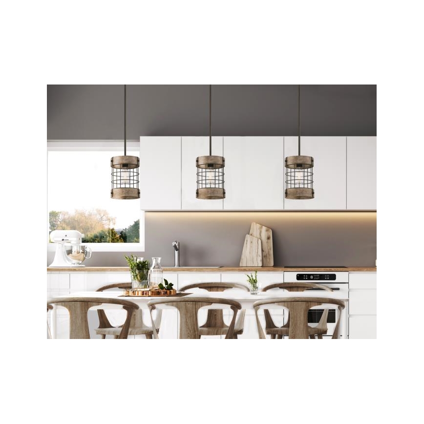 Westinghouse 61180 - Lampadario a sospensione con filo LANGSTON 1xE27/60W/230V pino