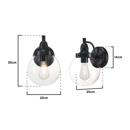 Westinghouse 61239 - Applique da esterno EDDYSTONE 1xE27/60W/230V IP44