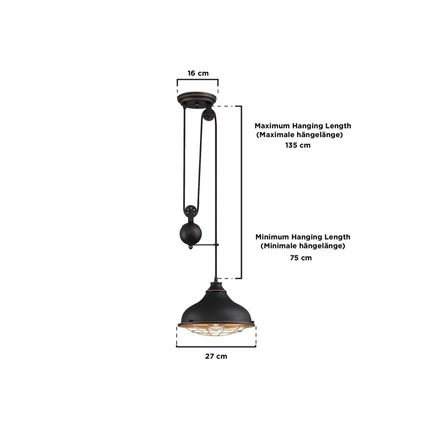 Westinghouse 61249 - Lampadario a sospensione con filo CHAVES 1xE27/60W/230V