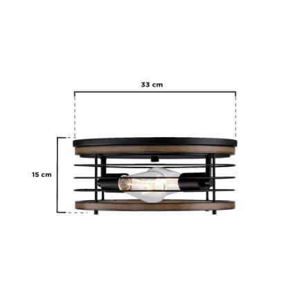 Westinghouse 61250 - Plafoniera ACKTON 2xE27/60W/230V barnwood