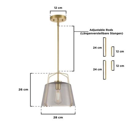 Westinghouse 61251 - Lampadario a sospensione con supporto rigido HALLEIN 1xE27/60W/230V