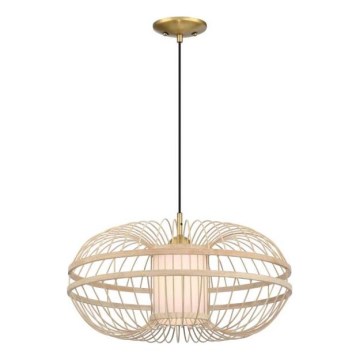 Westinghouse 61255 - Lampada a sospensione con cavo TULCEA 1xE27/60W/230V Ø 50 cm bambù