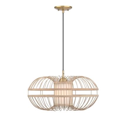 Westinghouse 61255 - Lampadario a sospensione con filo TULCEA 1xE27/60W/230V bambù
