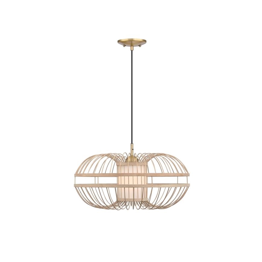 Westinghouse 61255 - Lampadario a sospensione con filo TULCEA 1xE27/60W/230V bambù