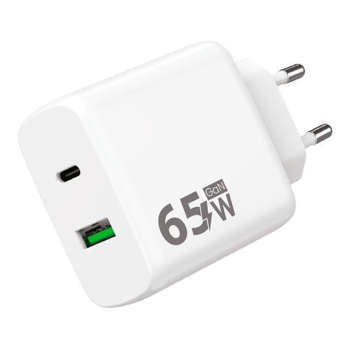 Winner Group - Adattatore a carica rapida 1xUSB-C + 1xUSB-A Power Delivery 65W bianco