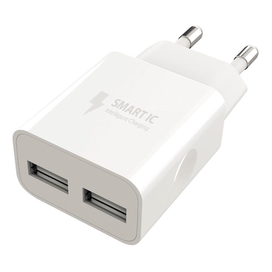 Winner Group - Adattatore di ricarica 2xUSB-A 12W bianco