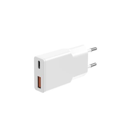 Winner Group - Adattatore di ricarica GaN 1xUSB-A + 1xUSB-C 30W bianco
