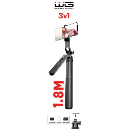 Winner Group - Bastone per selfie 3in1 con un supporto 55 mAh 180 cm nero