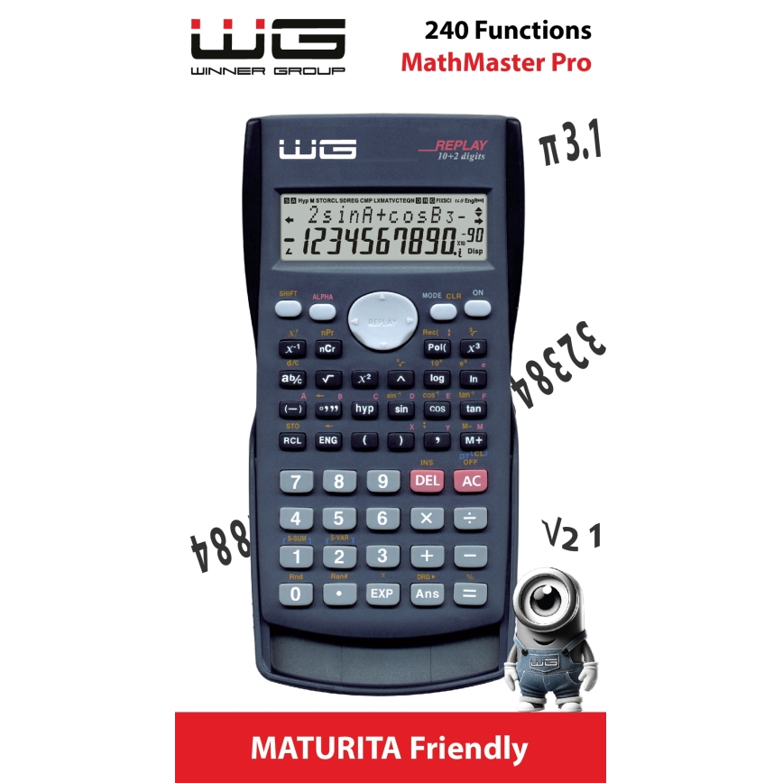 Winner Group - Calcolatrice scientifica MathMaster Pro 1xLR44 nero