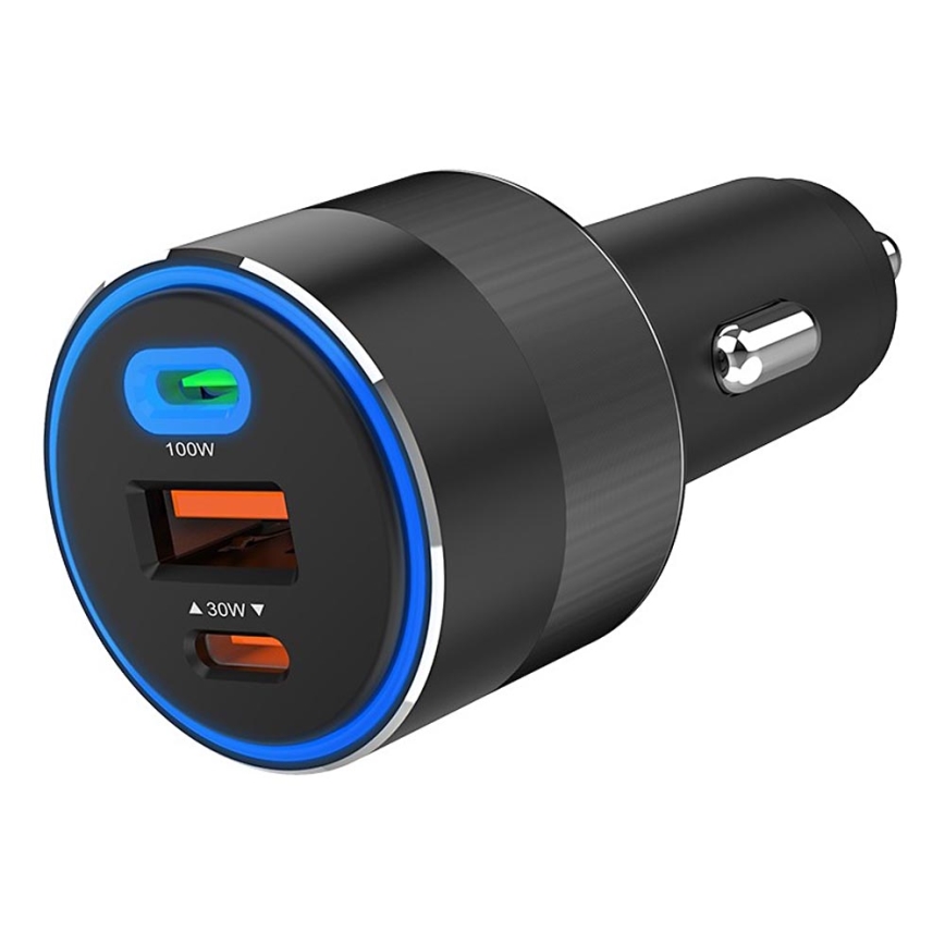 Winner Group - Caricabatterie da auto 2xUSB-C + 1xUSB-A Power Delivery 130W nero
