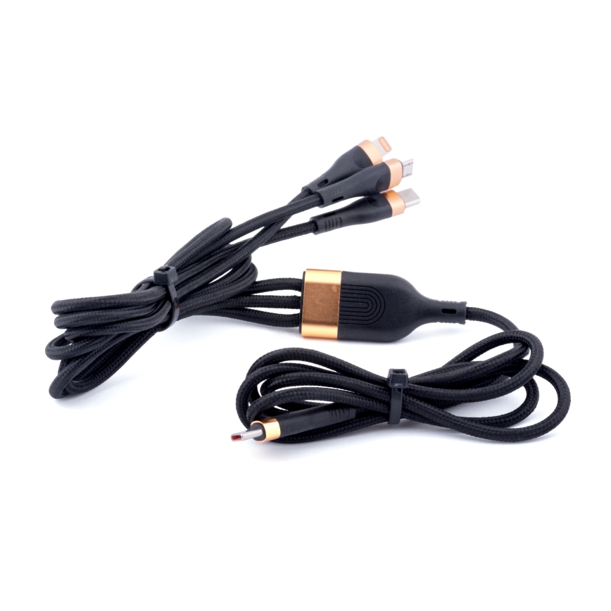 Winner Group - Cavo USB 3in1 USB-C / Lightning, USB-C e Micro USB 100W 1,5 m nero