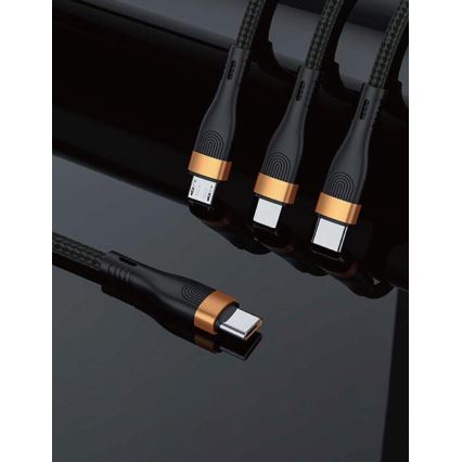 Winner Group -Cavo USB 3in1 USB-C / Lightning, USB-C e Micro USB 100W 1,5m nero