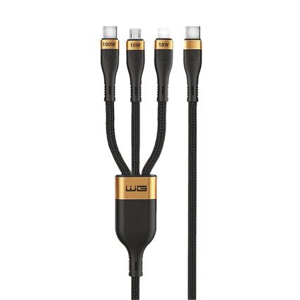 Winner Group -Cavo USB 3in1 USB-C / Lightning, USB-C e Micro USB 100W 1,5m nero