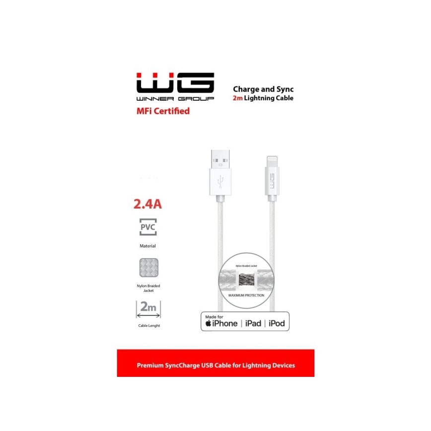 Winner Group - Cavo USB MFI Lightning / USB-A 2m bianco