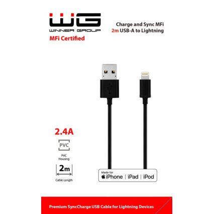 Winner Group - Cavo USB MFI Lightning / USB-A 2m nero