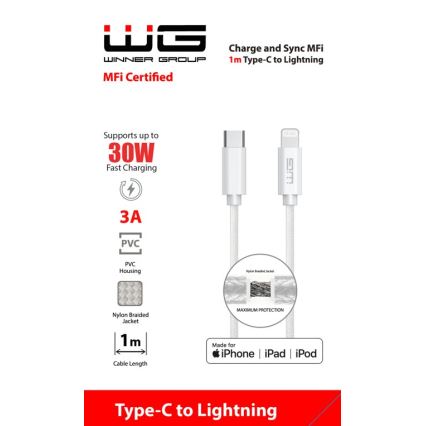 Winner Group - Cavo USB MFI Lightning / USB-C 1m bianco
