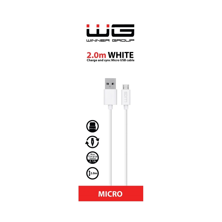 Winner Group - Cavo USB Micro USB / USB-A 2m bianco