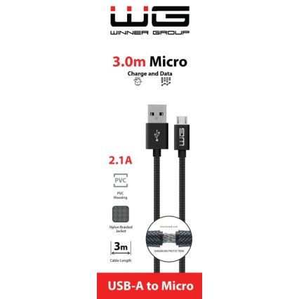 Winner Group - Cavo USB Micro USB / USB-A 3m nero