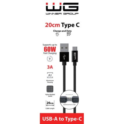 Winner Group - Cavo USB USB-C / USB-A 20cm nero