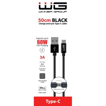 Winner Group - Cavo USB USB-C / USB-A 50cm nero