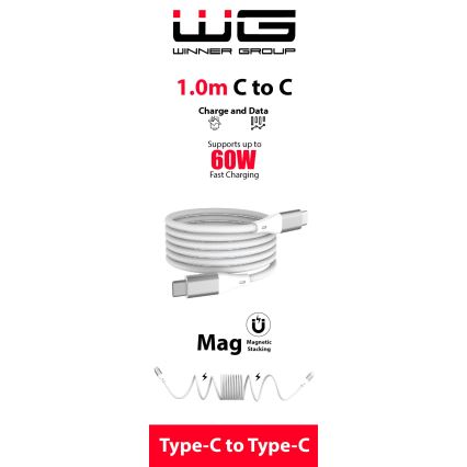 Winner Group - magnetico Cavo USB USB-C / USB-C 60W 1m bianco