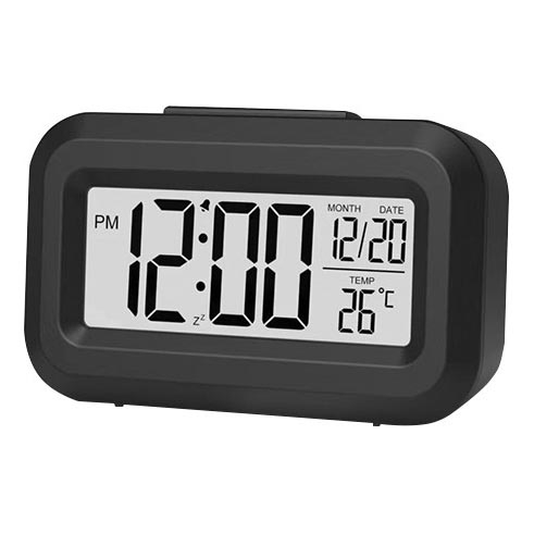 Winner Group - Orologio a sveglia con display LCD e termometro 2xAAA nero