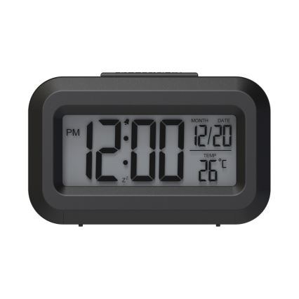 Winner Group - Orologio a sveglia con display LCD e termometro 2xAAA nero