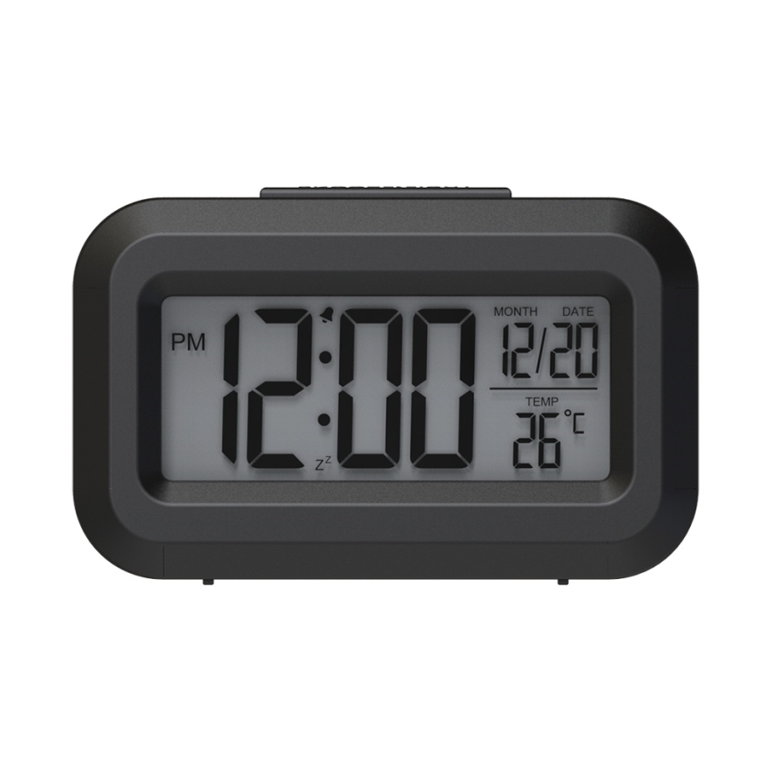 Winner Group - Orologio a sveglia con display LCD e termometro 2xAAA nero